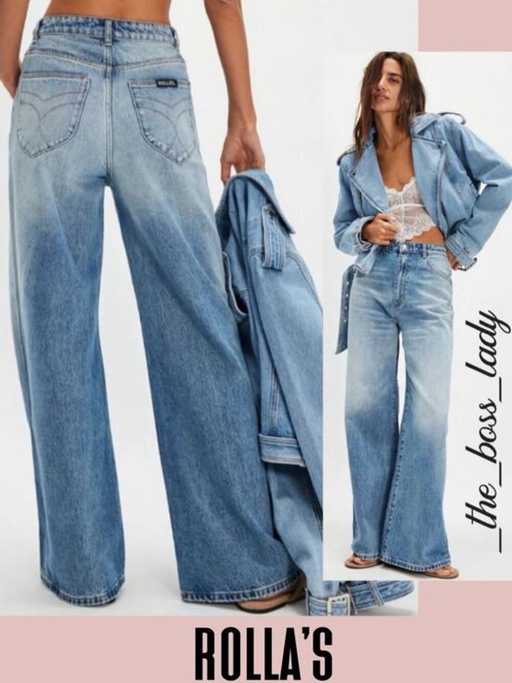 Free People x Rolla's wide leg jeans cotton boho high rise casual cozy 30